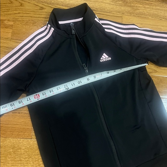 Adidas Black Track Jacket with Pink Stripes - Picture 12 of 12